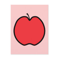 Red Apple with a Black Outline. Post Card