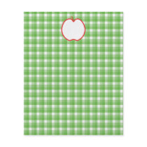 Red Apple. With Green and White Check Background. Personalized Flyer