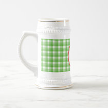 Red Apple. With Green and White Check Background. Mugs