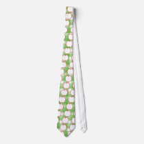 Red Apple. With Green and White Check Background. Neckwear