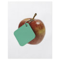 Red apple with green tag flyers