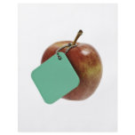 Red apple with green tag flyers