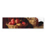 Red Apples and damsons with basket of flowers flow Bumper Stickers
