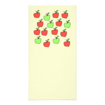 Red Apples and Green Apples, Pattern, on Cream. Photo Card Template