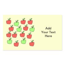 Red Apples and Green Apples, Pattern, on Cream. Stickers