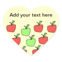 Red Apples and Green Apples, Pattern, on Cream. Stickers