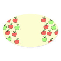 Red Apples and Green Apples, Pattern, on Cream. Stickers