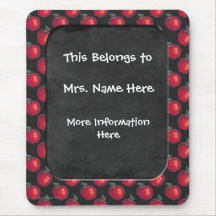 Red Apples Chalkboard Mousemat