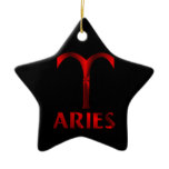 Red Aries Horoscope Symbol Ornaments