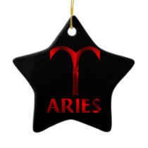 Red Aries Horoscope Symbol Ornaments