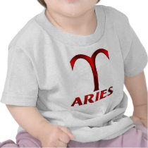 Red Aries Horoscope Symbol Tees