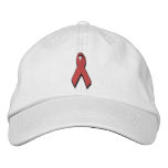 red awareness ribbon embroidered hats
