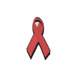 red awareness ribbon embroidered shirts