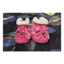 Red baby shoes photo print