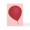 Red Balloon Birthday Party Invitation Cards