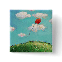 Red Balloon - blue sky beautiful day art