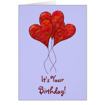 Red Balloons Birthday Card
