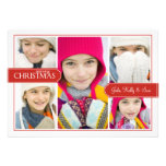 Red Banner Merry Christmas Collage Greeting Card Custom Announcement