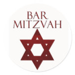 Red Bar Mitzvah stickers