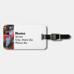 Red Barber Chair Bag Tags