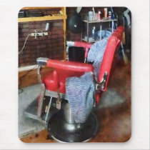 Red Barber Chair Mouse Pad