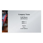 Red Barber Chair - Platinum Finish Business Card Templates