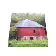 Red Barn in the round photo Canvas Print