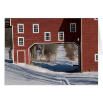 Red barn winter cards