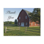 Red Barn with Fence Thank You postcards