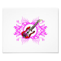 Red Bass Pink Floral Circle Blk Design