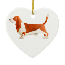 Red basset Christmas ornament