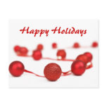 Red Bauble Curve Christmas Postcard