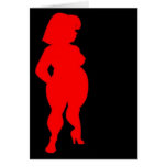 red bbw silhouette greeting card
