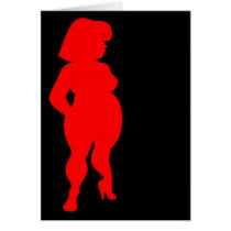 red bbw silhouette greeting card