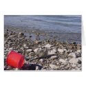 red beach bucket cards