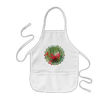 Red Bee Balm Flower Children's Smock Apron