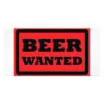 red beer wanted icon photo cards