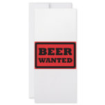 red beer wanted icon rack cards