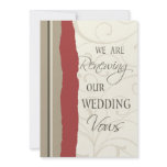 Red Beige Wedding Vow Renewal Invitations