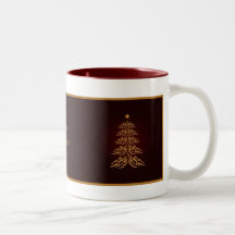 Red Bell  Christmas Tree Mug