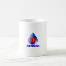 Red bell pepper blue text blue drop hydroponics mug