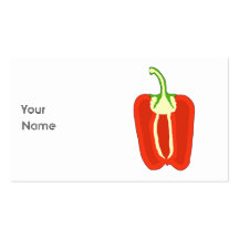 Red Bell Pepper Half. Capsicum. Business Cards