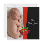 Red Bells Baby's First Christmas Photo Card Personalized Announcement