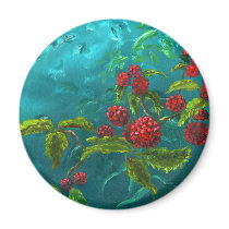 Red Berries in Green Background