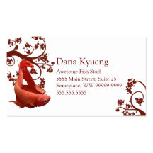 Red Betta Siamese Fighting Fish Business Card Template