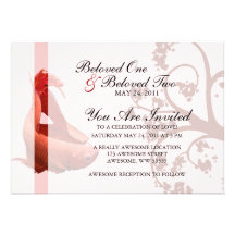 Red Betta Siamese Fighting Fish Personalized Invite