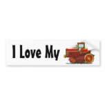"Red Big Dozer Tractor, I Love My…Bumper Stickers" bumper stickers