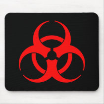 Red Biohazard Symbol Mousepad