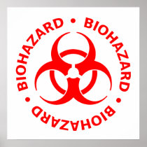Red Biohazard Symbol Poster