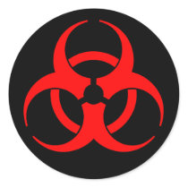 Red Biohazard Symbol Sticker